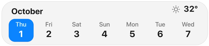 7 Days widget
