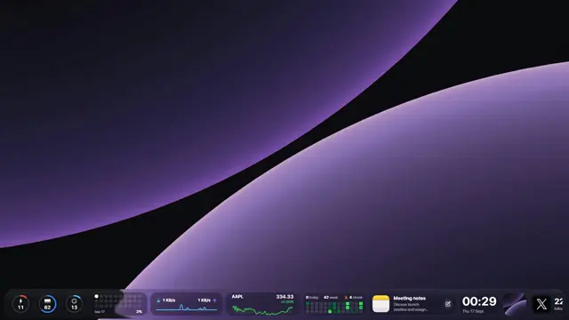 lumabar dock on a Windows desktop, setup 7