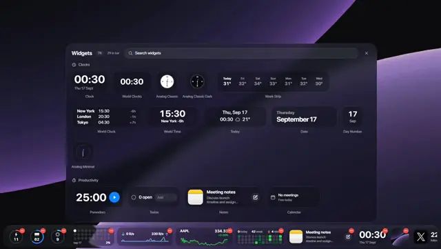 lumabar dock on a Windows desktop, setup 8