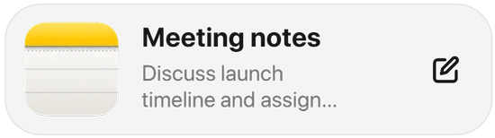 Notes widget