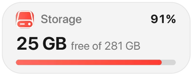 Storage widget