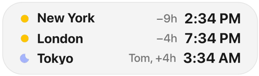 World Clock widget